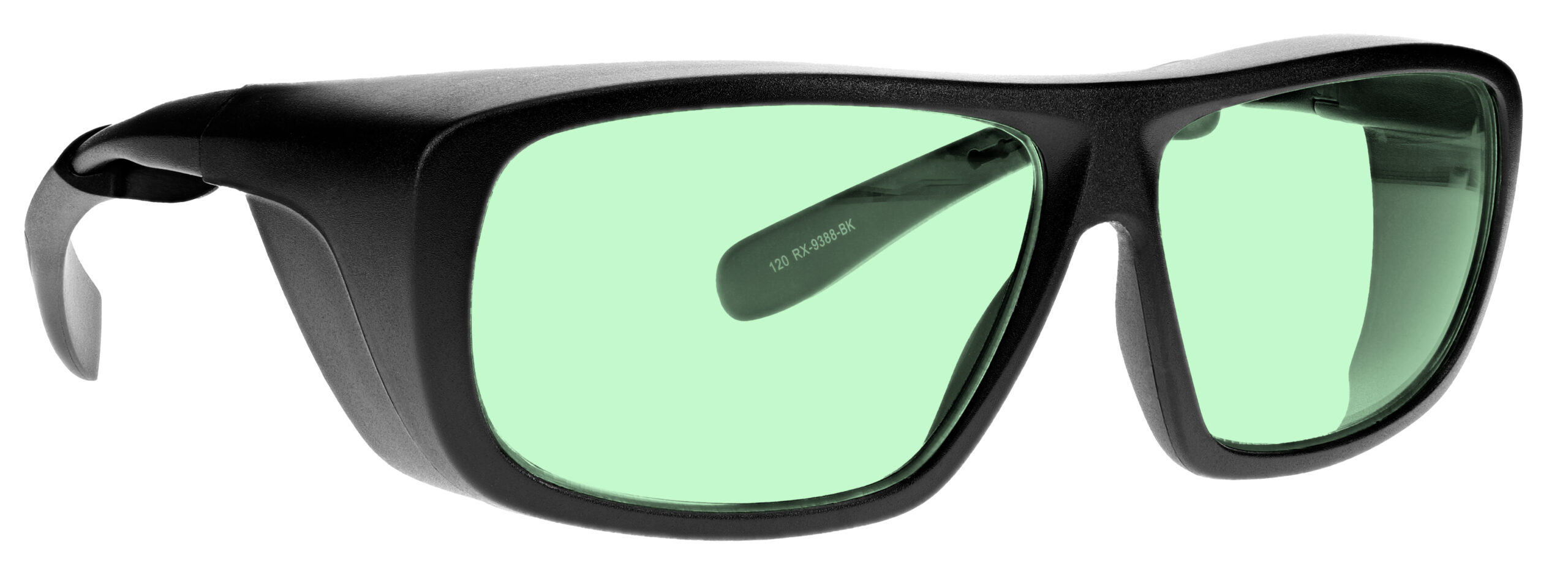 Phillips_Safety-17001-Matte_Black_with_Green-angleright-lenses_C2KG5
